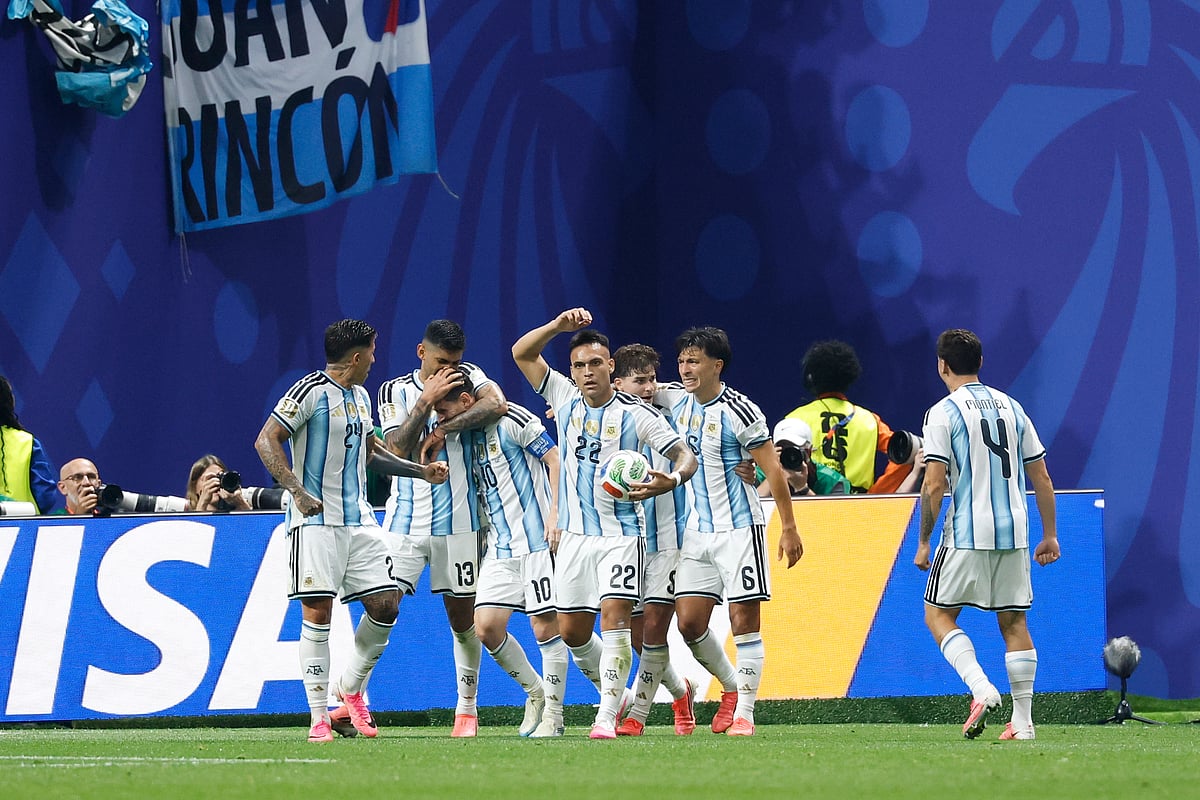 Argentina Vs Egypt FIFA World Cup 2026 RO16 Messi team celeb AP Photo