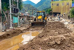 Rescuers are searching mud-covered sites in Nepal and Tibet after deadly flash floods swept through the Himalayan border region. - | Photo: PTI