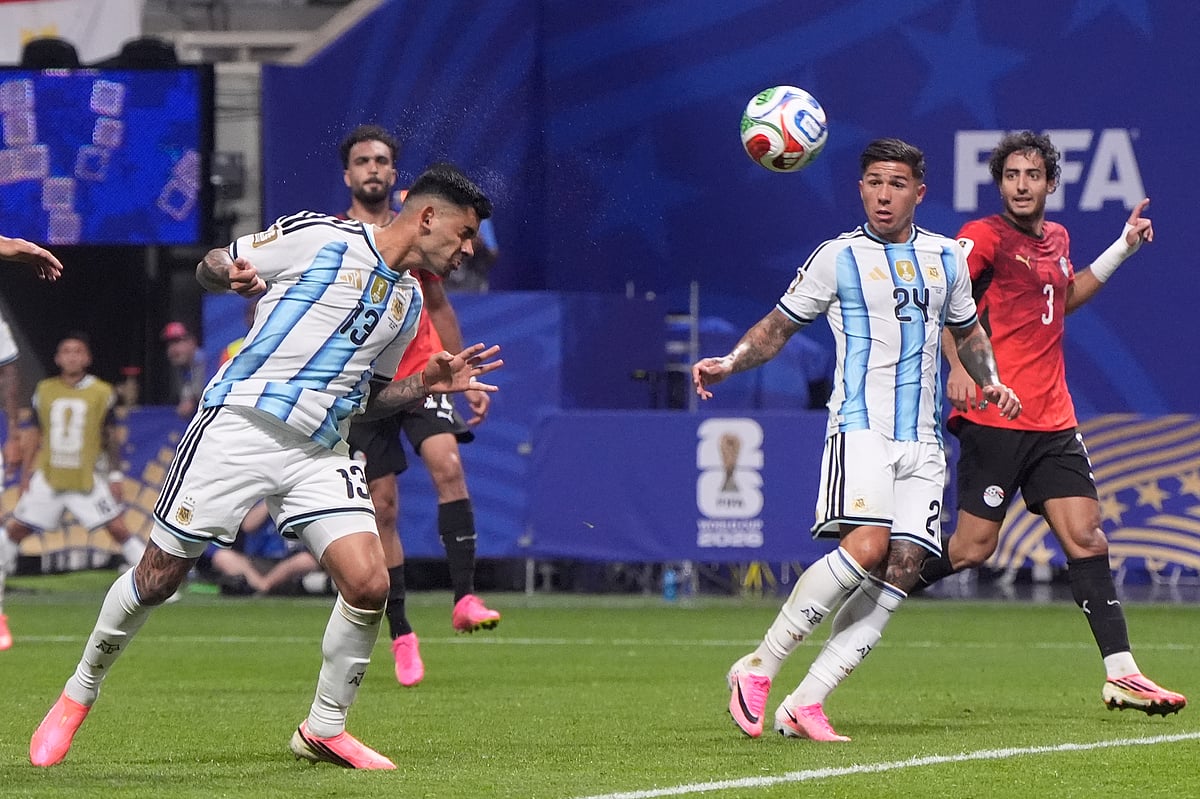 Argentina Vs Egypt FIFA World Cup 2026 RO16 Cristian Romero scores AP Photo