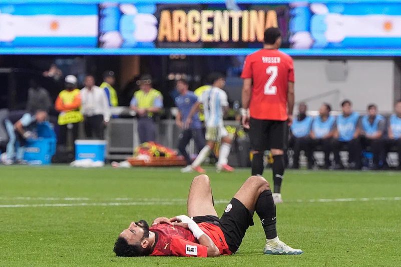 Argentina Vs Egypt FIFA World Cup 2026 RO16 Mohamed Salah floored AP Photo