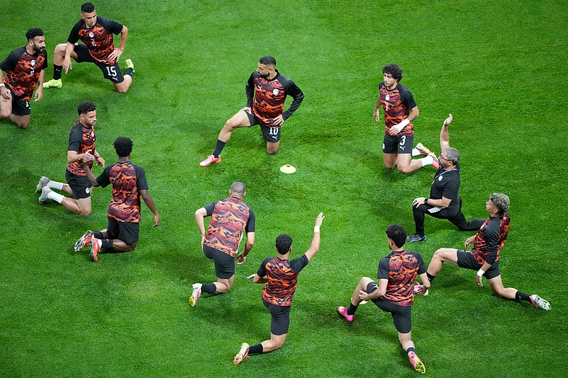 Argentina Vs Egypt FIFA World Cup 2026 RO16 EGY players warming up AP Photo