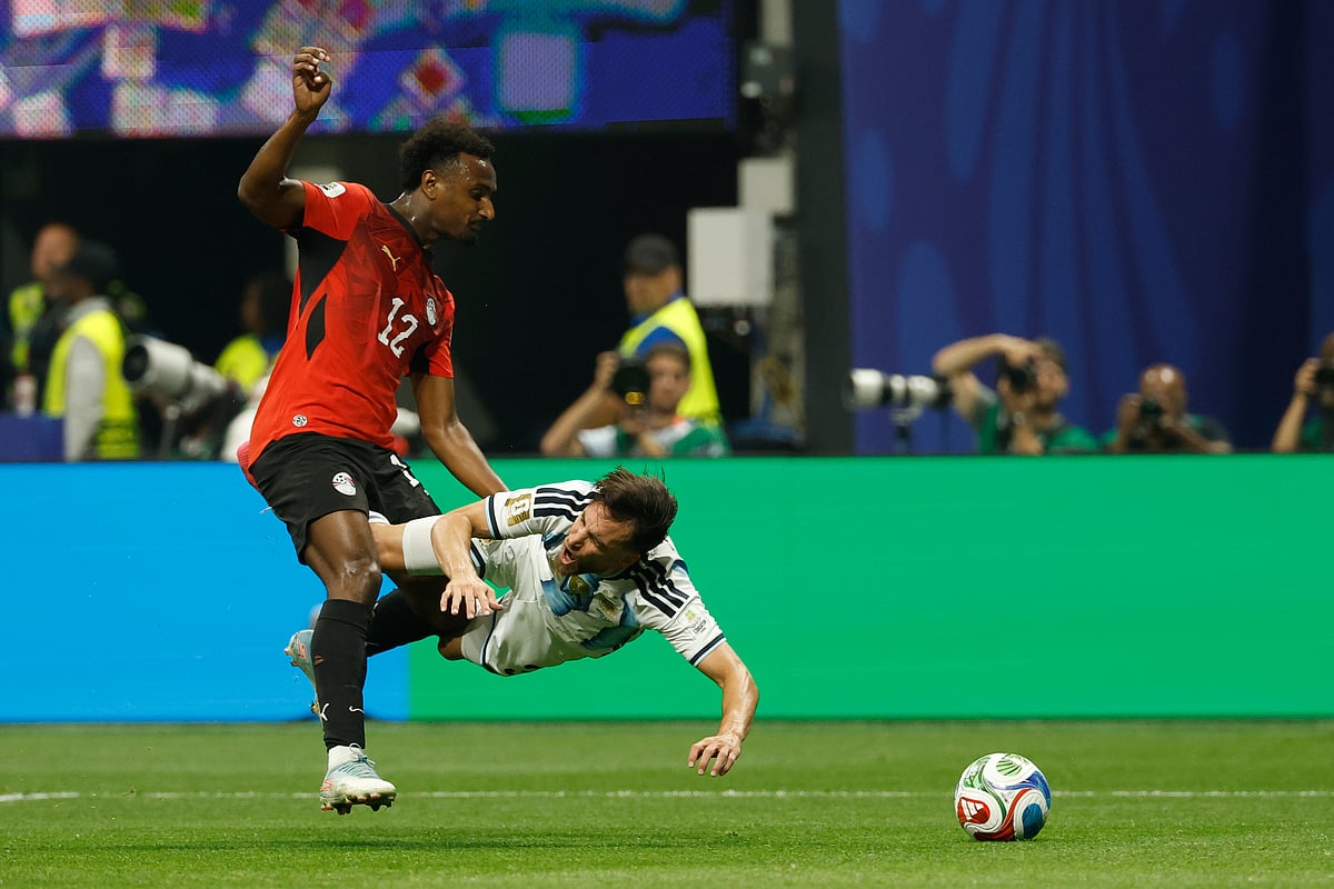 Argentina Vs Egypt FIFA World Cup 2026 RO16 Haissem Hassan fouls Nicolas Tagliafico AP Photo