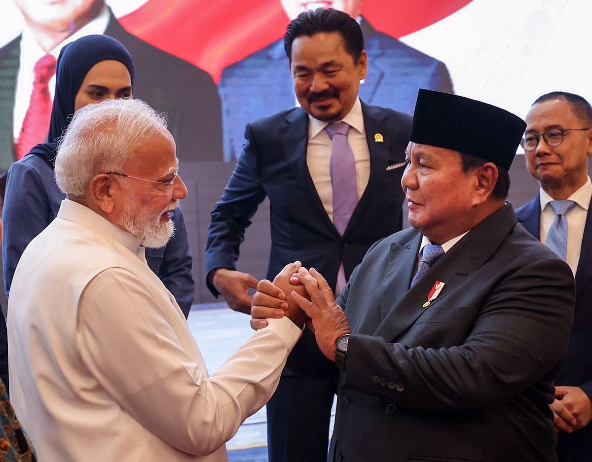 Indian Prime Minister Narendra Modi with Indonesian President Prabowo Subianto - | PTI |