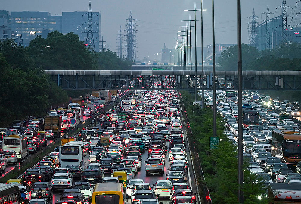 Heavy traffic jam affected due to waterlogging