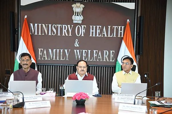 Union Health Minister JP Nadda in a meeting