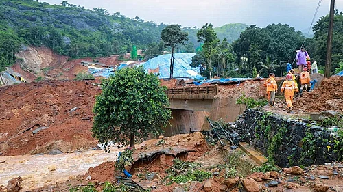 | Photo: PTI : Kerala Orders Two Probes Into Wayanad Tunnel Landslide