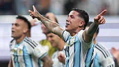 Argentina's Enzo Fernandez (24) celebrates after the World Cup round of 16 soccer match between Argentina and Egypt in Atlanta - Jacob Kupferman/AP Photo