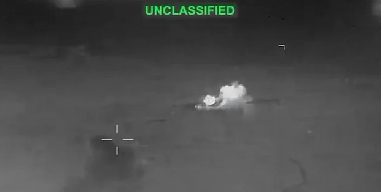 The US military said it launched the strikes after Iran attacked three commercial vessels transiting the Strait of Hormuz. - CENTCOM