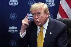 President Donald Trump speaks during a meeting with NATO Secretary General Mark Rutte at the NATO summit in Ankara, Turkey, Wednesday, July 8, 2026. - (Filip Singer, Pool Photo via AP)