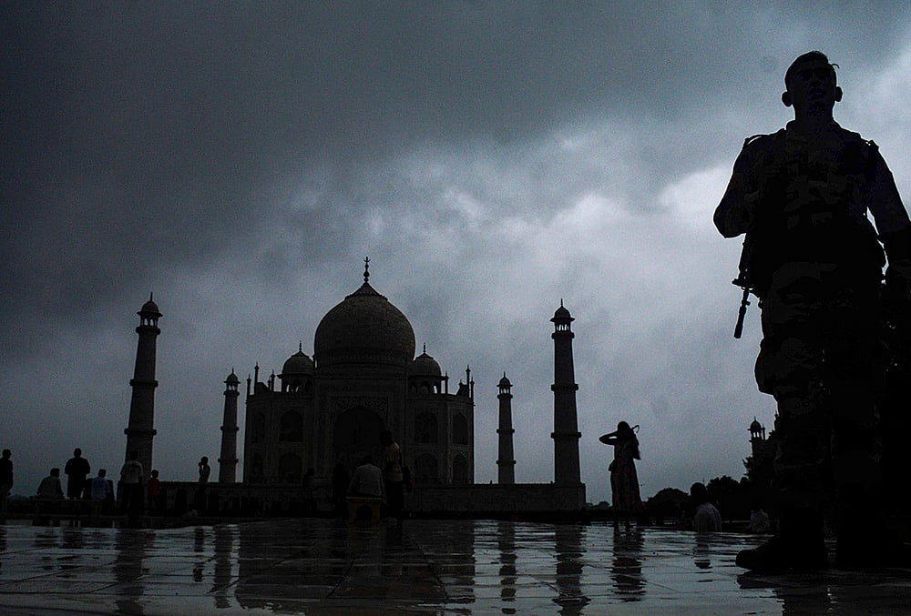 Dark monsoon clouds in Agra