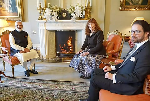 Prime Minister Narendra Modi during a meeting with Governor of Victoria Margaret Gardner AC, in Melbourne. 