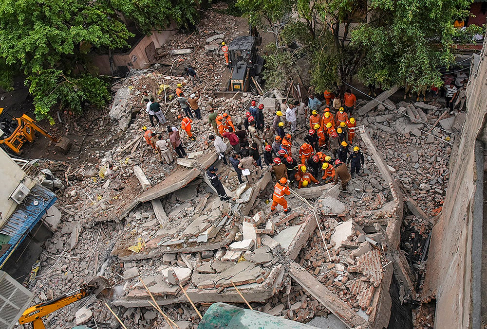 House collapses in Rohini amid heavy rain