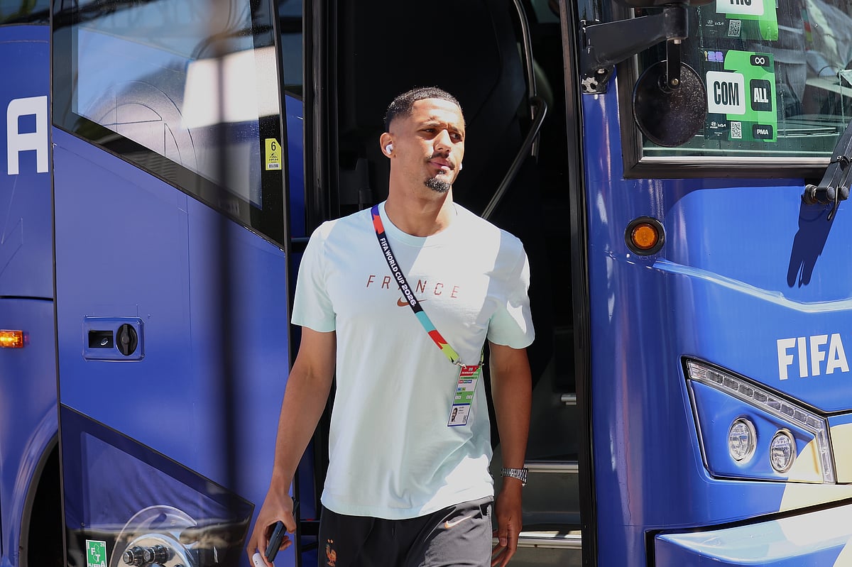 France's William Saliba arrives before the World Cup quarterfinal soccer match against Morocco in Foxborough, Mass - AP/Mark Stockwell