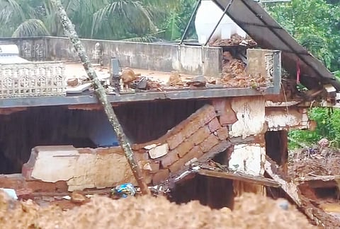 Rescue personnel carry out search and recovery operations at the site of the landslide that struck the under-construction Anakkampoyil-Kalladi-Meppadi twin tunnel project, in Wayanad district. Rescue operations entered the third day after the incident. 
