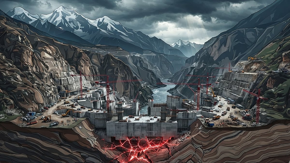 China's Hydropower Project on Yarlung Tsangpo River in Tibet - AI Generated
