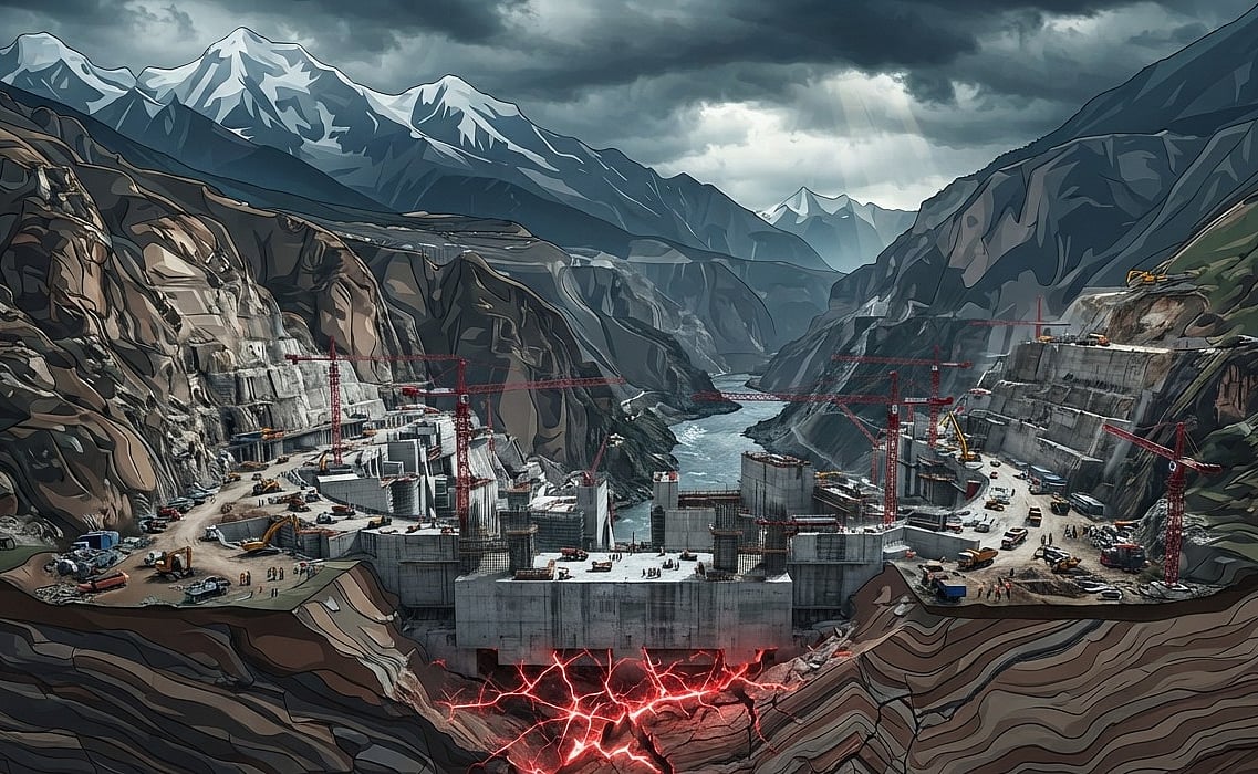 AI Generated : China's Hydropower Project on Yarlung Tsangpo River in Tibet
