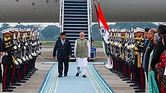 Prime Minister Narendra Modi being welcomed by Indonesia's President Prabowo Subianto on his arrival in Jakarta, Indonesia.
- | Photo: @MEAIndia/X via PTI