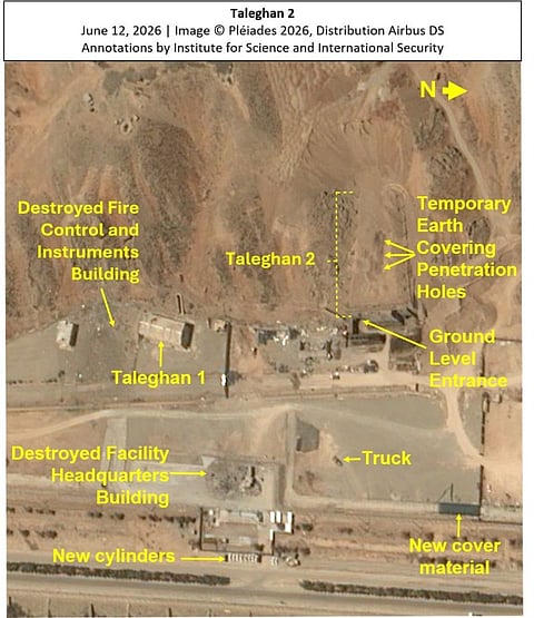 A view of the site on June 12, 2026, showing that the penetration holes had been temporarily covered with dirt.