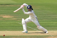 India's Smriti Mandhana during day one of the first Women's Rothesay Test between India and England at Lord's Cricket Ground in London, Friday, July 10, 2026. - | Photo: Nigel French/PA via AP
