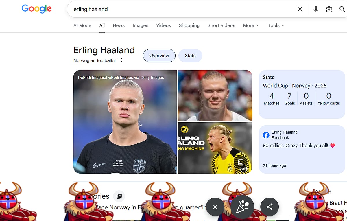 Erling Haaland Google search