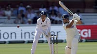AP Photo/Steven Paston : India's Richa Ghosh bats during day three of the first Women's Test match at Lord's cricket ground in London, Sunday July 12, 2026. 