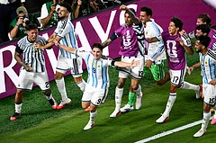 FIFA World Cup 2026, Argentina vs Switzerland Live Score Today: Argentina's Julian Alvarez (9) celebrates scoring their second goal during the World Cup quarterfinal soccer match - AP/Reed Hoffmann