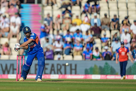 Suryansh Shedge of India during the international T20 Cricket match between England and India in Southampton, England.