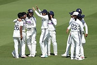India Women Vs England Women, One-Off Test 2026 Day 4: Harmanpreet Kaur And Co Clinch Historic Victory At Lord's | Photo: Steven Paston/PA via AP : India's players celebrate the wicket of England's Amy Jones, who was caught out by Shafali Verma during day four of the first Women's Rothesay Test between England and India in London, England, Monday, July 13, 2026.