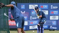 Gary Oakley/AP Photo : England's Harry Brook attends a nets session in Birmingham, England