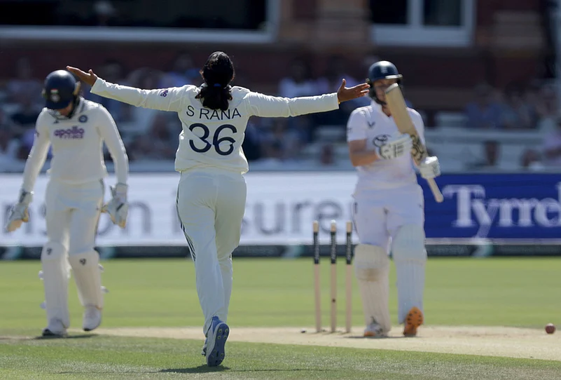 India Women Vs England Women, 2026 Test cricket match Day 4 highlights-Sneh Rana