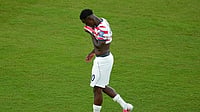 Who Cleared Folarin Balogun's Ban? Report Reveals Lone FIFA Committee Decision | Photo: AP/Jeff Chiu : United States' Folarin Balogun (20) reacts to a red card during the World Cup round of 32 soccer match between the United States and Bosnia in Santa Clara, Calif., near San Francisco, Wednesday, July 1, 2026.