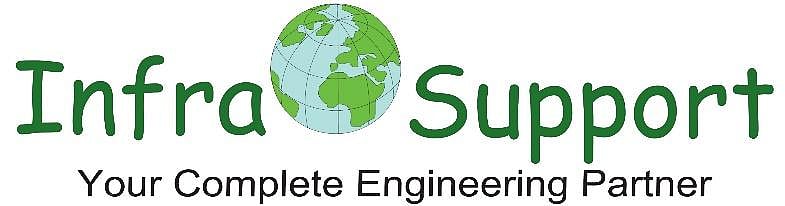 Infra Support company logo with a green globe