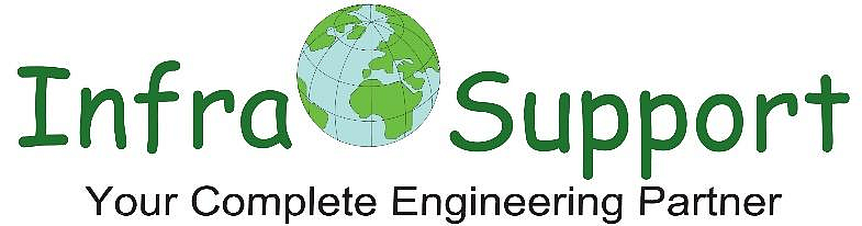 Infra Support company logo with a green globe