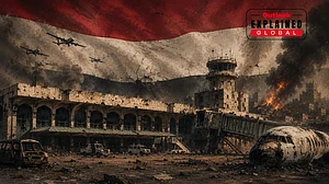 AI Generated : Sanaa International Airport Under Attack By Houthis