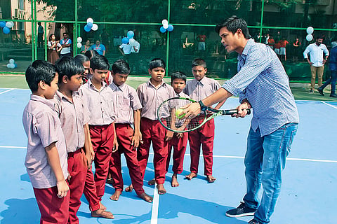 Former Champ: Padma Shri Somdev Devvarman at a tennis academy in Thane