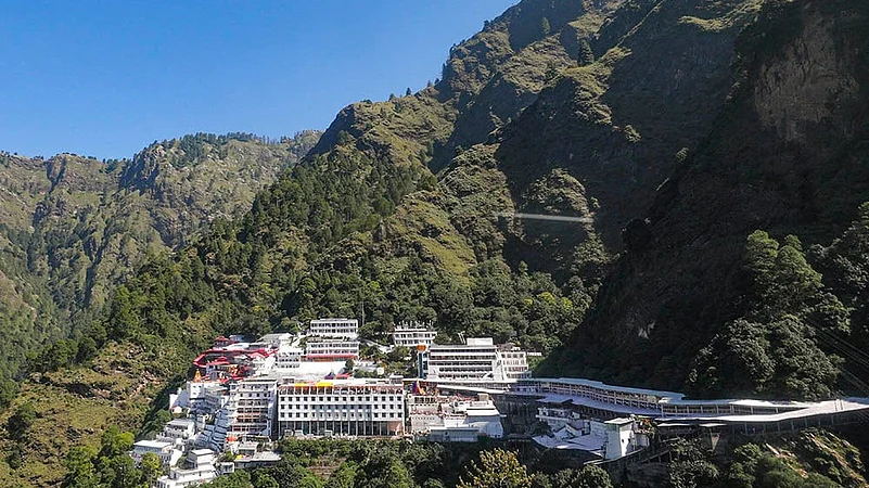 Mata Vaishno Devi shrine on the first day of Navratri festival