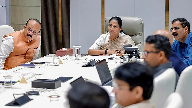 Delhi Chief Minister Rekha Gupta - | Photo: @ashishsood_bjp/X via PTI