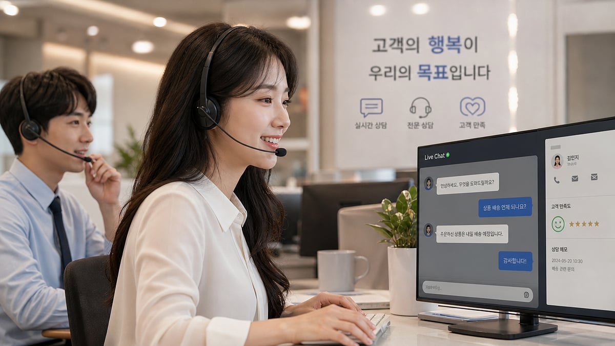 Customer service representatives assisting clients at a call center.