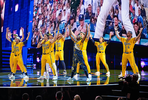 The Savannah Bananas perform at the ESPY Awards in the David H. Koch Theater at Lincoln Center Wednesday, July 15, 2026, in New York.