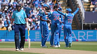 India Vs England, 2nd ODI: Check Match Prediction And Likely XIs For Today's Clash | Photo: Gary Oakley/PA via AP : India's Gurnoor Brar, rear left, celebrates catching out England's Jos Buttler during the First Metro Bank ODI cricket match between England and India in Birmingham, England, Tuesday, July 14, 2026.