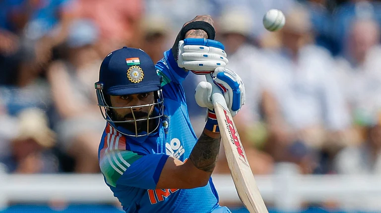 Virat Kohli is nearing his half-century in the 2nd ODI against England in Cardiff. - X/BCCI