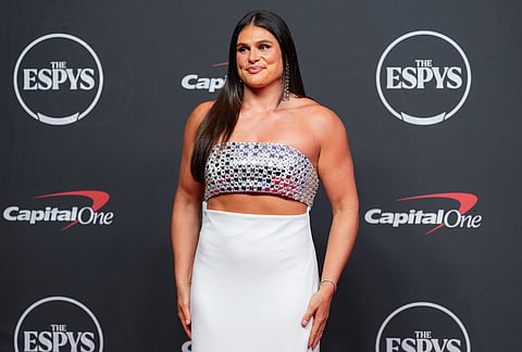 Ilona Maher arrives at the ESPY Awards at Lincoln Center on Wednesday, July 15, 2026, in New York. 