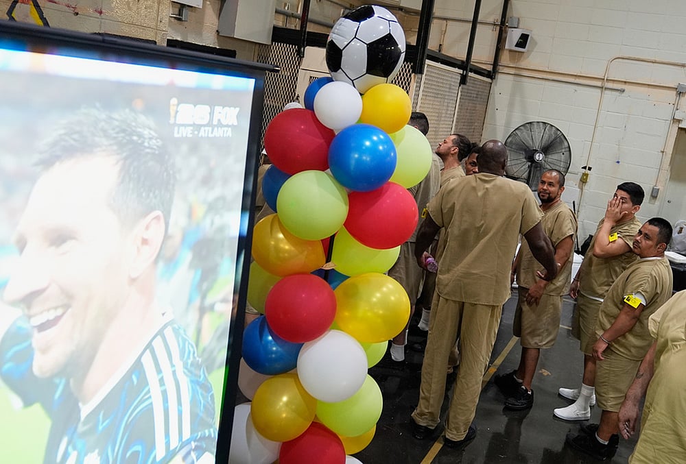 England vs Argentina Rikers Island inmates World Cup Watch Party photos-