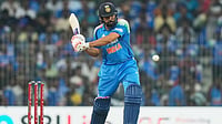 | Photo: AP/Mahesh Kumar A. : India's Rohit Sharma plays a shot during the third ODI cricket match between Afghanistan and India in Chennai.