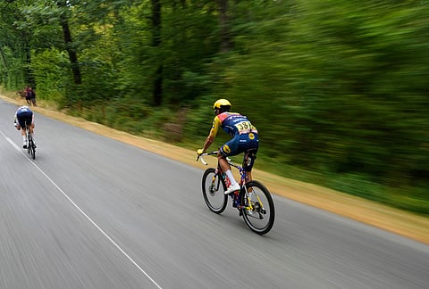 Spain's Carlos Verona rides during the eleventh stage of the Tour de France cycling race with start in Vichy and finish in Nevers, France, Wednesday, July 15, 2026. 