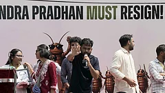 Cockroach Janta Party (CJP) founder Abhijeet Dipke during a protest over alleged examination irregularities, repeated paper leaks and demands for accountability from the government, in New Delhi. - | Photo: Vikram Sharma/Outlook