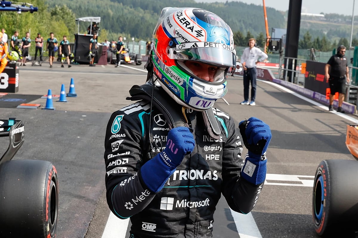 The 19-year-old Italian beat a display of Red Bull formation flying to take pole position for the Belgian Grand Prix - AP