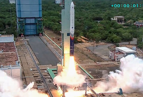 The Vikram-1 Test Flight-1 (Mission Aagaman), India's first private orbital rocket launch, lifts off from the Satish Dhawan Space Centre, in Sriharikota, Andhra Pradesh. 
