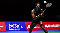BWF Japan Open 2026: PV Sindhu Defeats Chen Yu Fei In Straight Games To Book Spot In Final PTI : PV Sindhu is captured in an athletic ready stance during her women's singles semifinal at the Japan Open 2026. Wearing a dark blue sleeveless kit with white badminton shoes, the Indian star keeps her eyes firmly on the shuttlecock as she prepares for a backhand return.