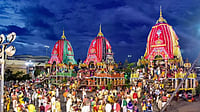 Puri Jagannath Rath Yatra chariots surrounded by devotees